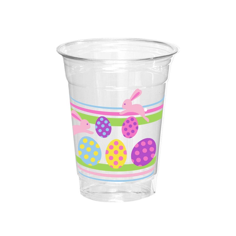 Party Essentials Soft Plastic Printed Party Cups, 16-Ounce, Easter, 40-Count - Image 1
